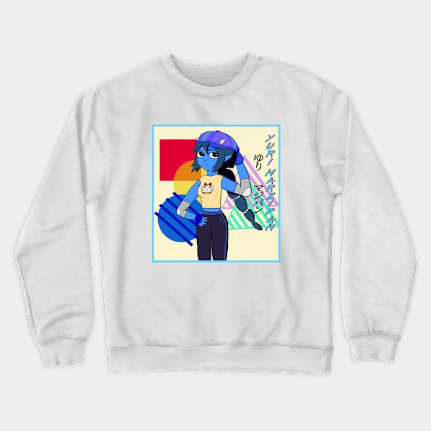 Yuri Marzipan the Oni - Cool Gal (blue scheme) Crewneck Sweatshirt by VixenwithStripes